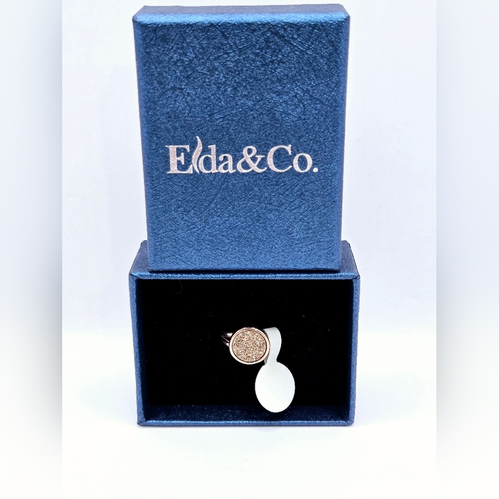 Elda and Co Rose Gold Shimmering Druzy Ring Size‎ 5 NWT